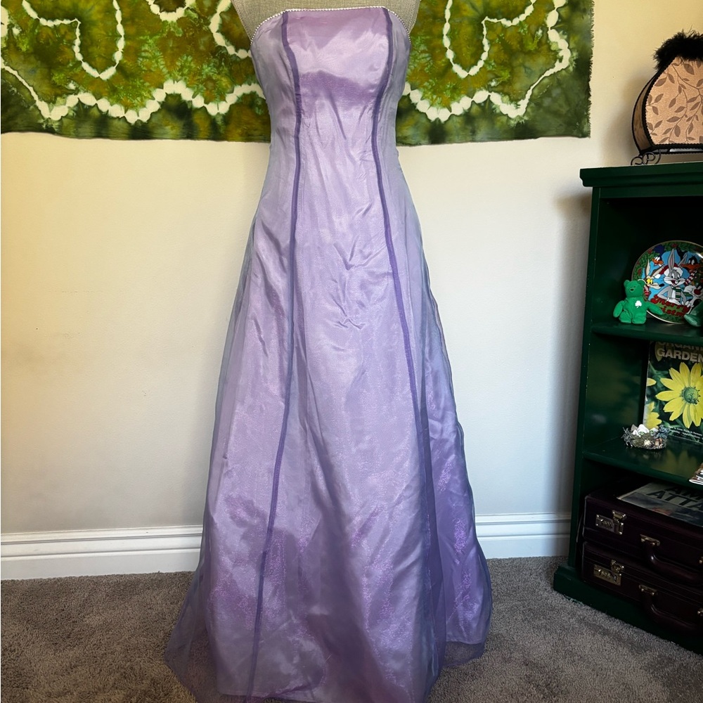 Jump Strapless Purple Evening Dress